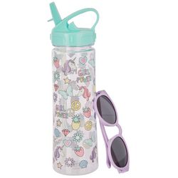 Capelli Girls 2-pc. Unicorn Water Bottle Sunglasses Set