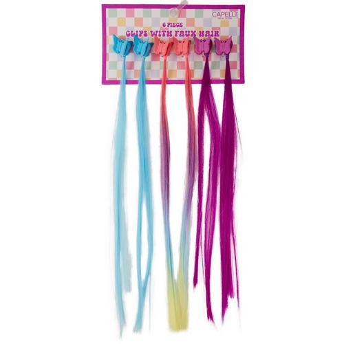 Capelli NY Girls 6pk Butterfly Clips Faux Hair