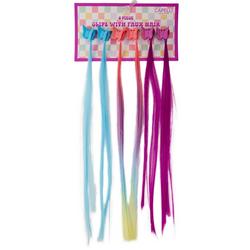 Girls 6pk Butterfly Clips Faux Hair Collection