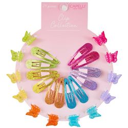 Capelli 24-pc. Mix Glitter Butterfly Hair Clip Set