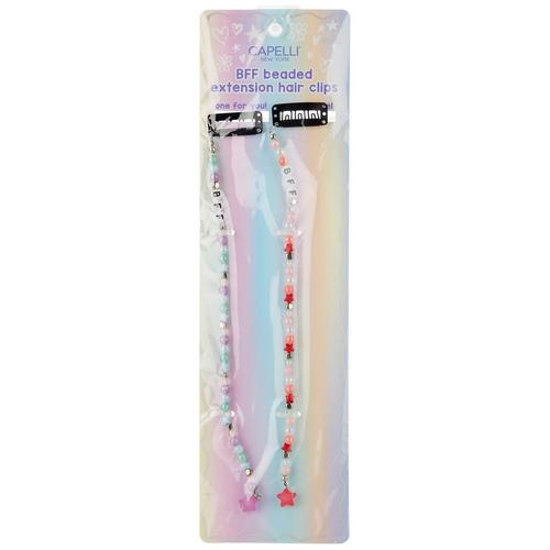 Girls 2pk BFF Beaded Extension Hair Clips Collection