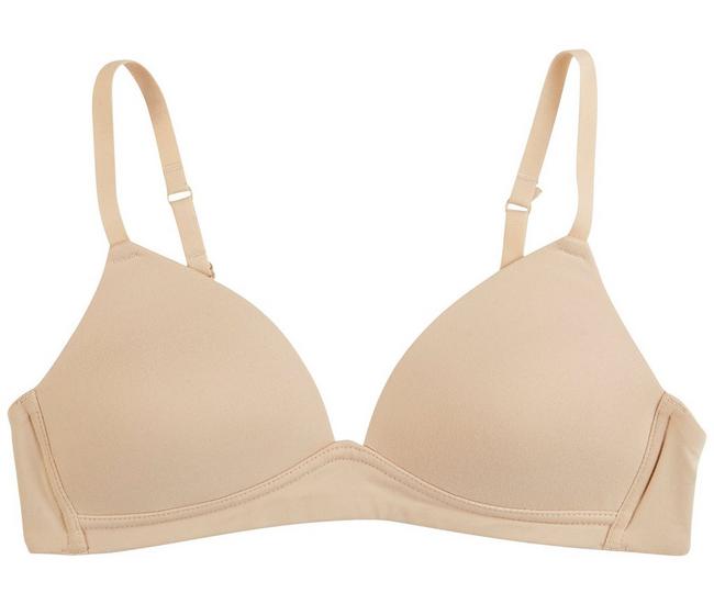 Hanes Girls' Molded Wirefree Bra 2-Pack Nude White 34 