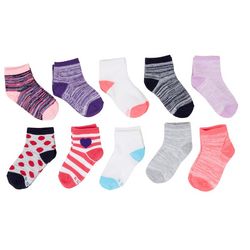 Hanes Girls 10-pk. Striped Ankle Socks