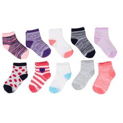 Girls 10-pk. Striped Ankle Socks