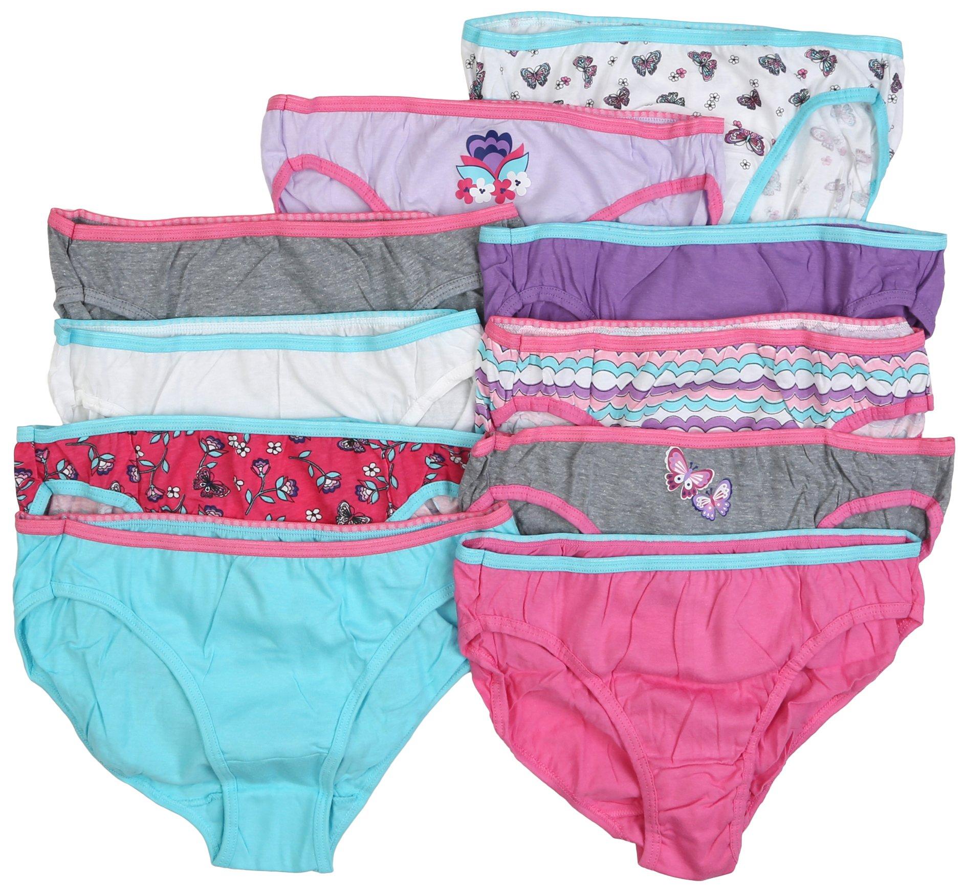 Disney Girls' Stitch Combed Cotton Panties, Stitch10pk, 4 