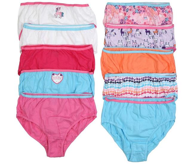 Fruit of the Loom White Cotton Briefs, 6 Pack (Little Girls & Big Girls) 
