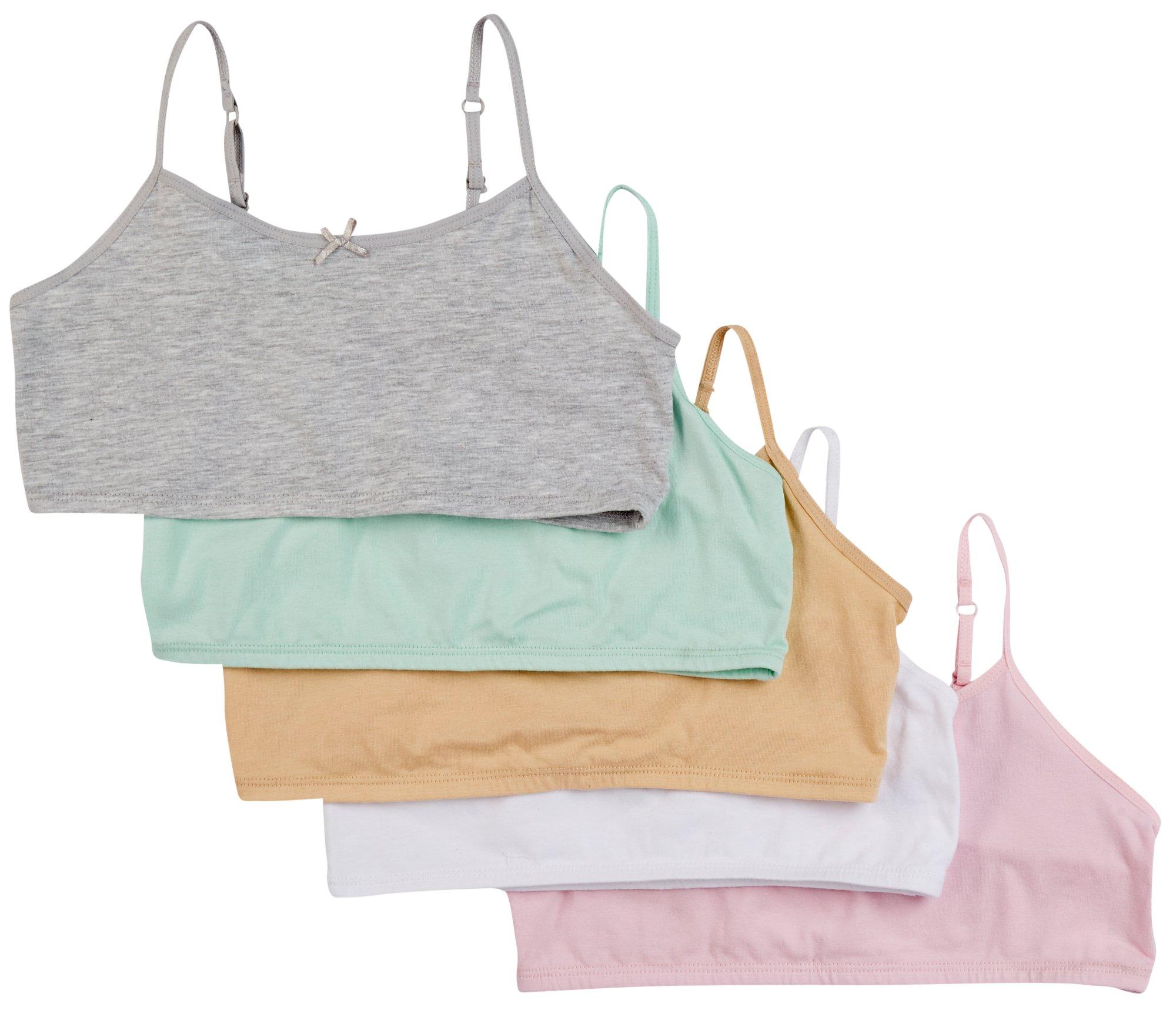 Rene Rofe Big Girls 5-pk. Joelle Basic Crop Bralette Set