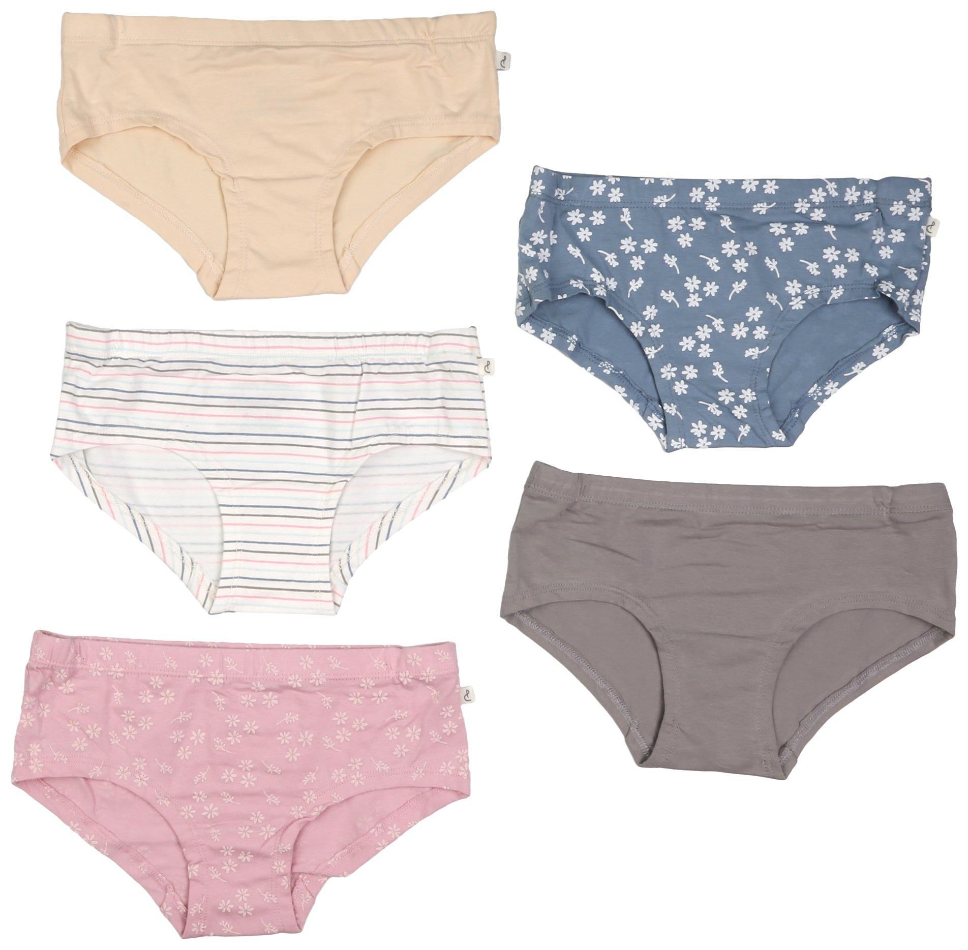  POPPY & CLAY Girls' Underwear Set - 2 Piece Organic Cotton Tag  Free Cami Tank Top Undershirt and Underwear Briefs (2T-12), Size 3T, Beige  Print: Clothing, Shoes & Jewelry