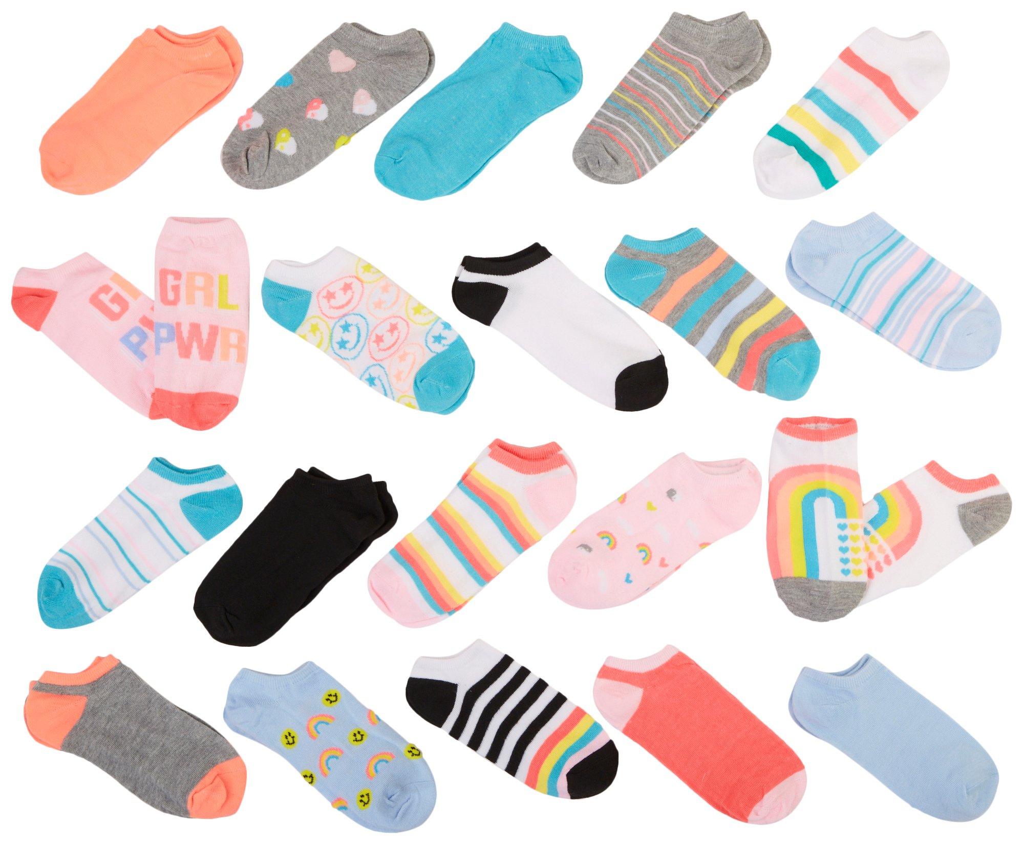 Capelli Little Girls 20-pk. Rainbow & Stripe Socks
