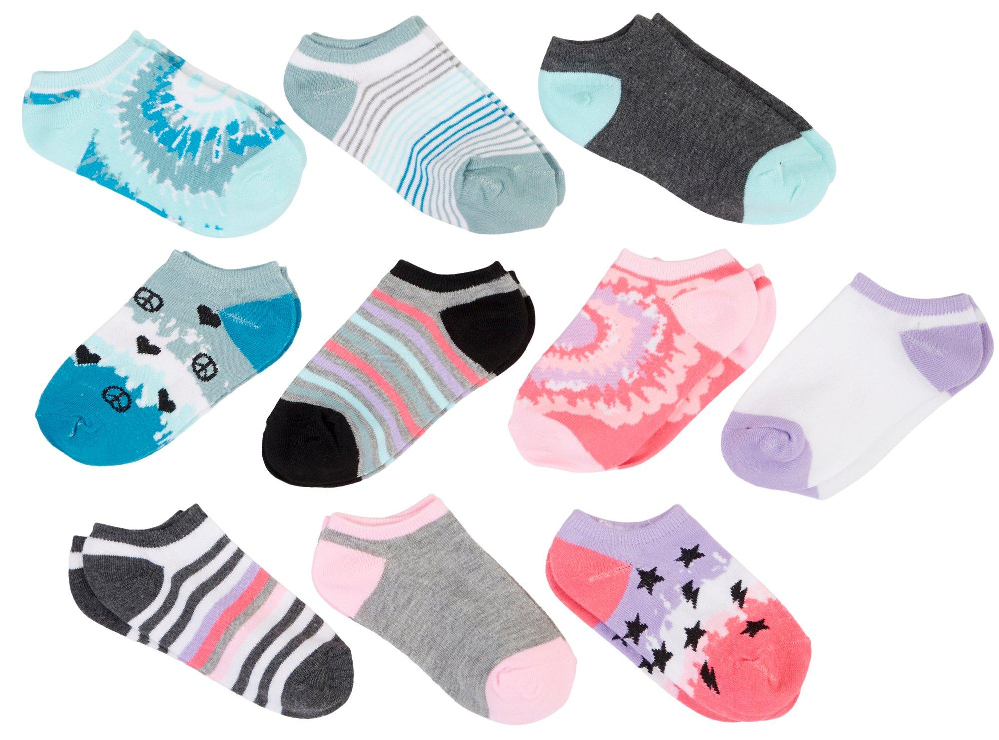 Capelli Little Girls 10-pk. Tie Dye & Stripe Socks