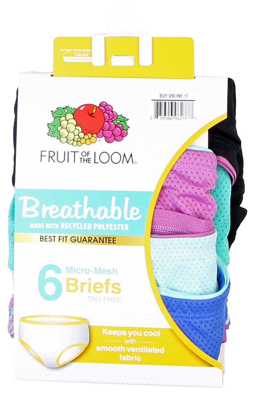 Fruit of the Loom White Cotton Briefs, 6 Pack (Little Girls & Big Girls)
