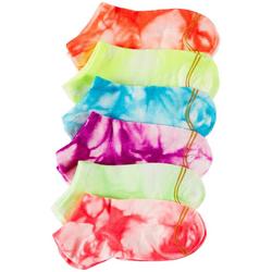 Girls 6-pk. Tie Dye Flat Knit Liner Socks