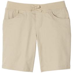 Little Girls Solid Flat Front Twill Shorts