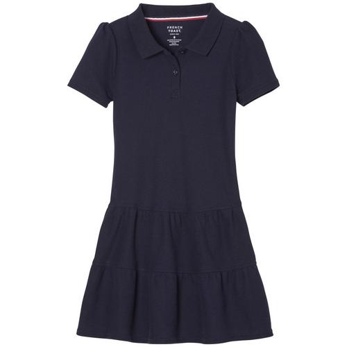 French Toast Little Girls Ruffle Pique Polo Dress