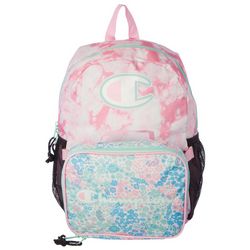 Champion Girls Tie Dye Floral Backpack & Lunch Box Set