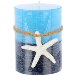 Coastal Home 3x4 Unscented Starfish Pillar Candle