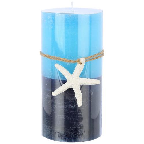 Coastal Home 3x6 Unscented Starfish Pillar Candle