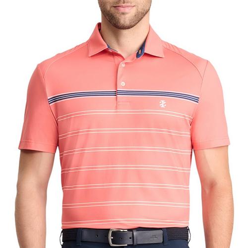 IZOD Golf Mens Chest Stripe Polo Shirt