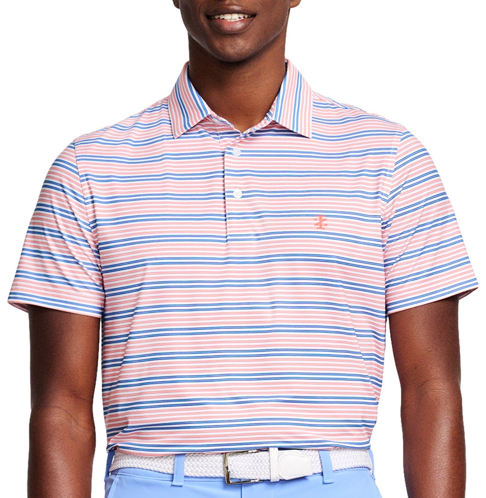 IZOD Golf Mens Multi Stripe Polo Shirt
