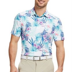 IZOD Golf Mens Palms Print Polo Shirt