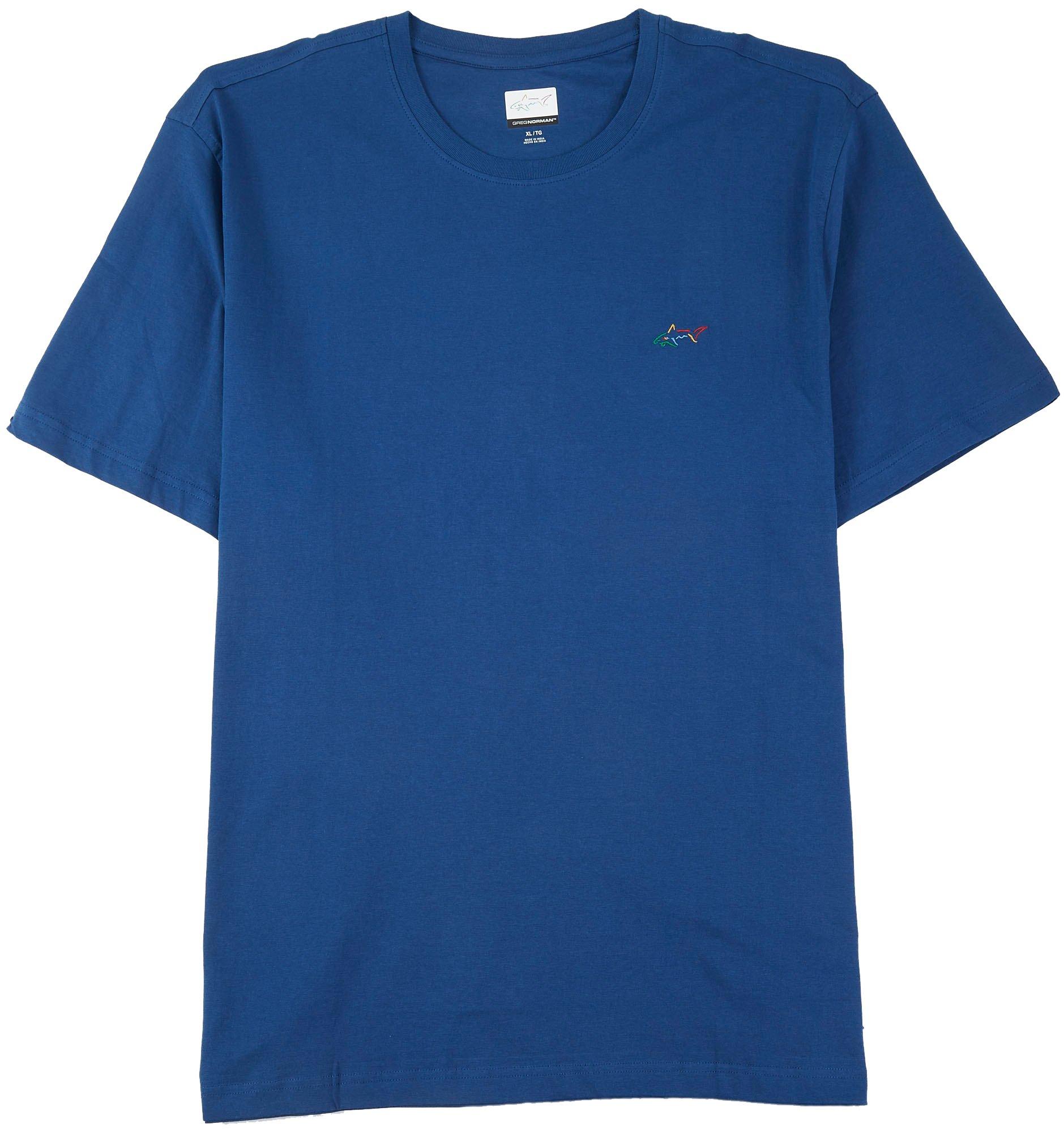 Greg Norman Mens Shark Logo Short Sleeve T-Shirt - Estate Blue - Medium
