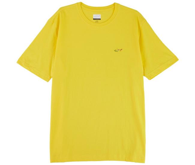 Greg Norman Mens Shark Logo Short Sleeve T-Shirt - Vibrant Yellow - Medium