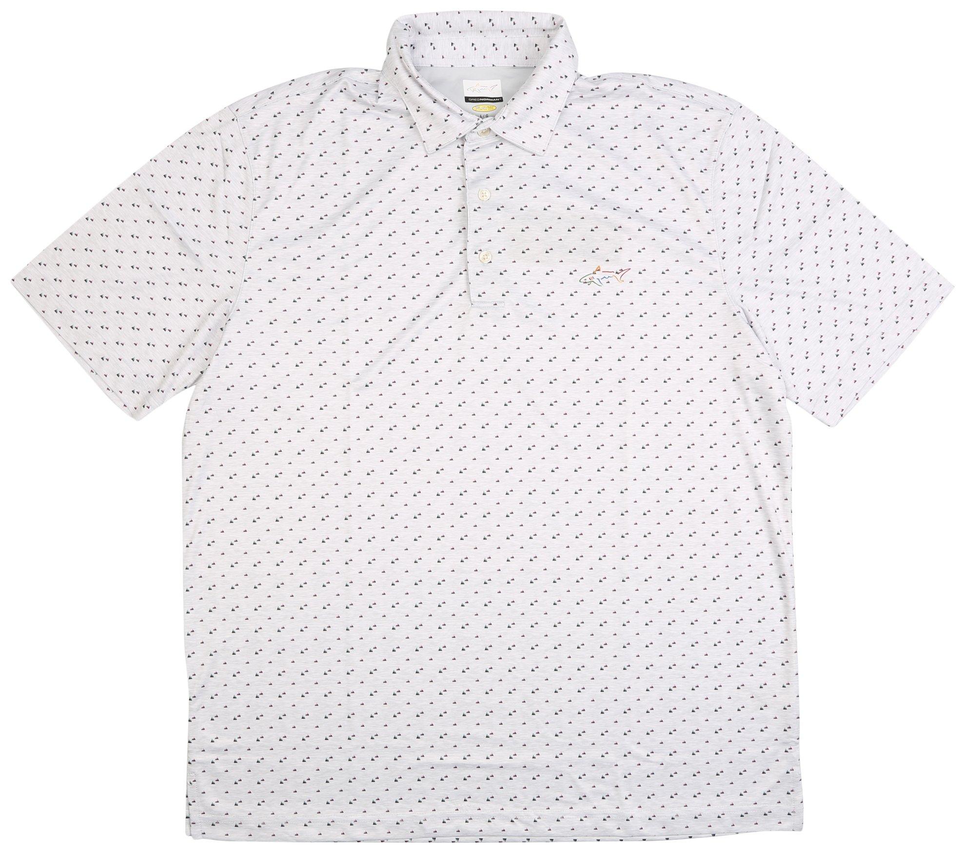 Greg Norman Mens Rocky Print Golf Polo Shirt