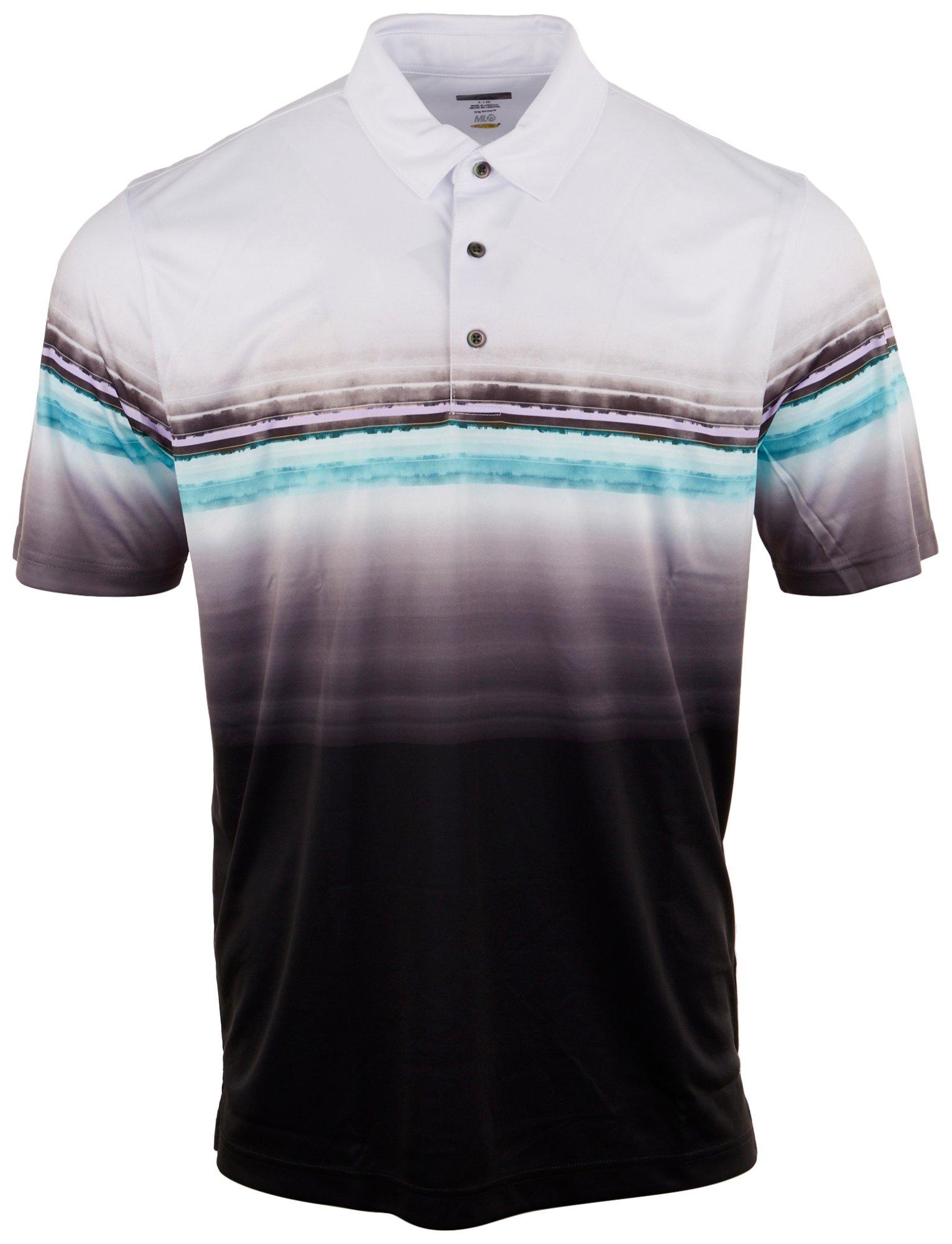 Greg Norman Mens Tidal Stripe Polo Shirt