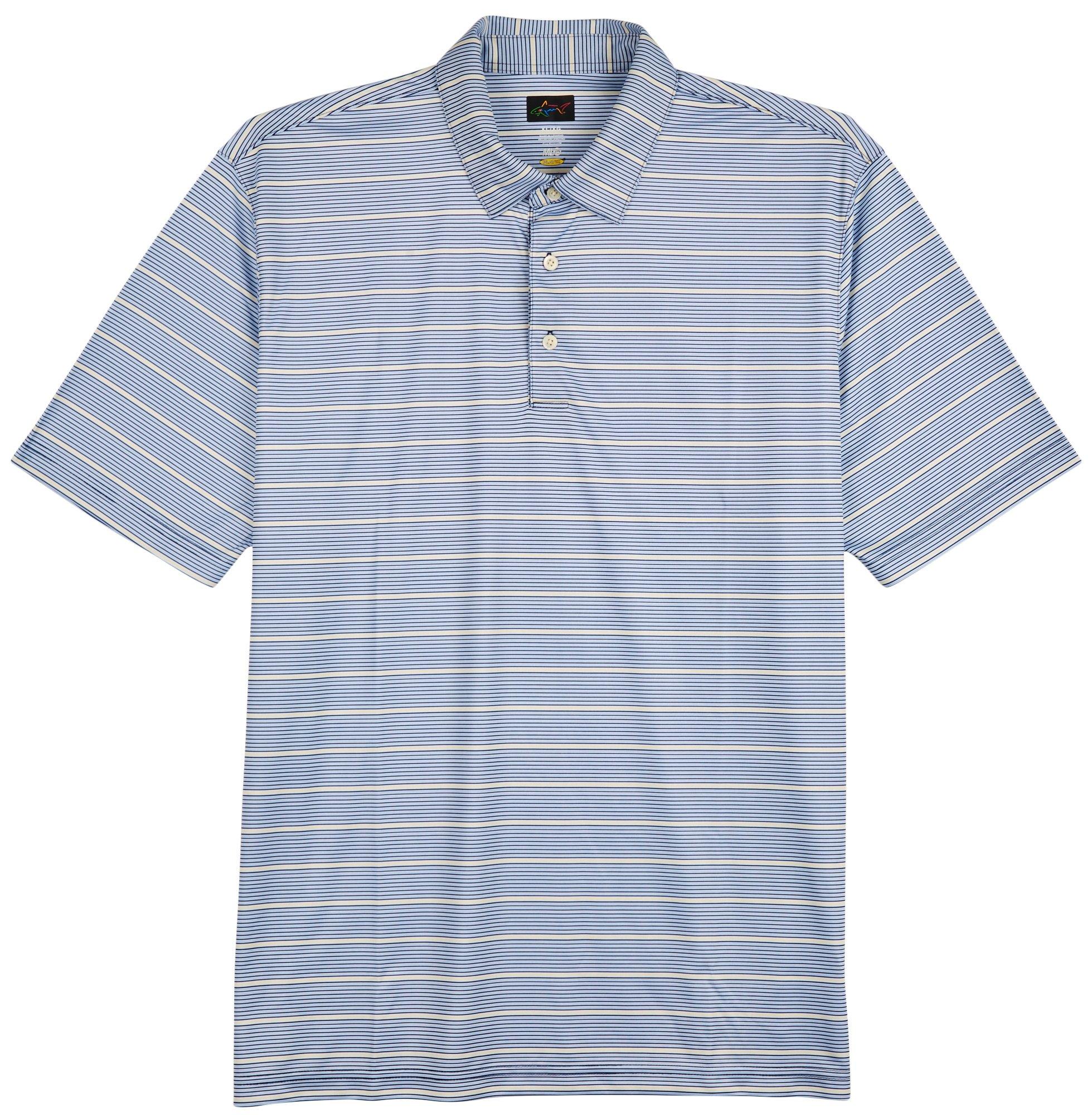 Greg Norman Mens Glory Stripe Short Sleeve Polo Shirt