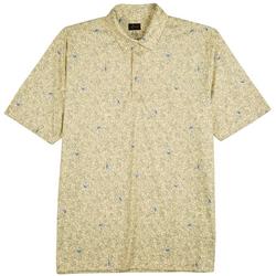 Greg Norman Mens Tropical Leaf Short Sleeve Polo Shirt