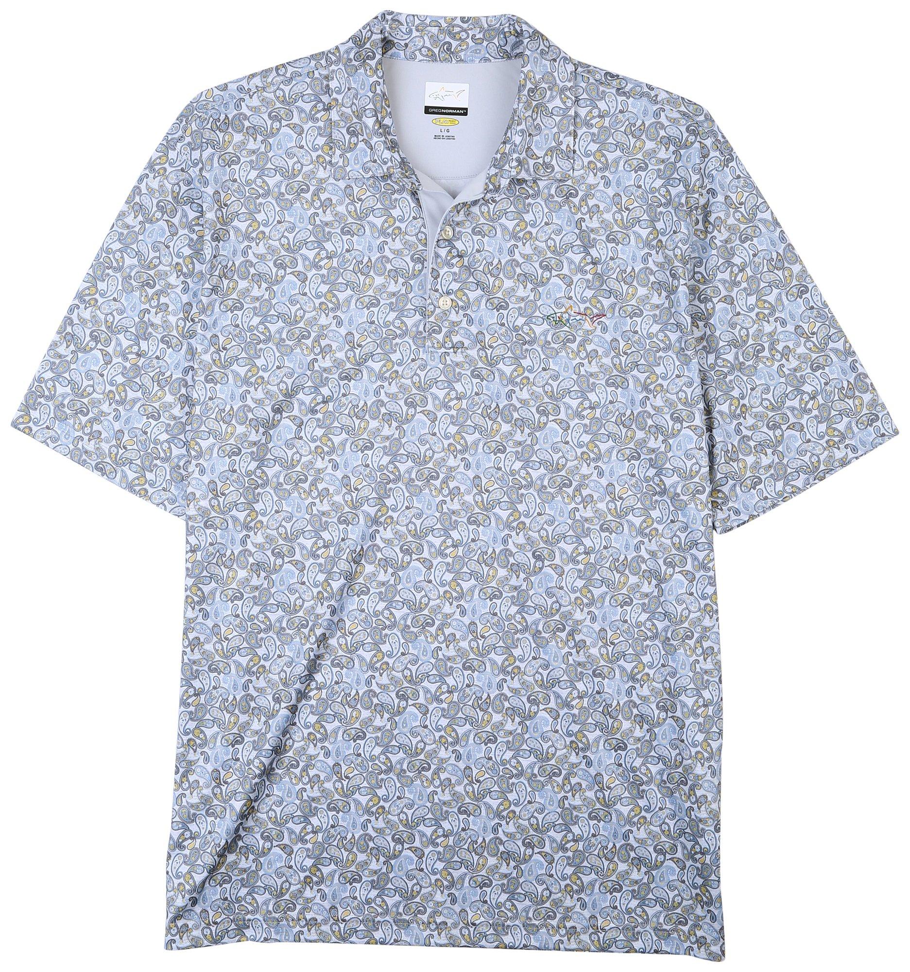 Greg Norman Mens Leaf Short Sleeve Polo Shirt