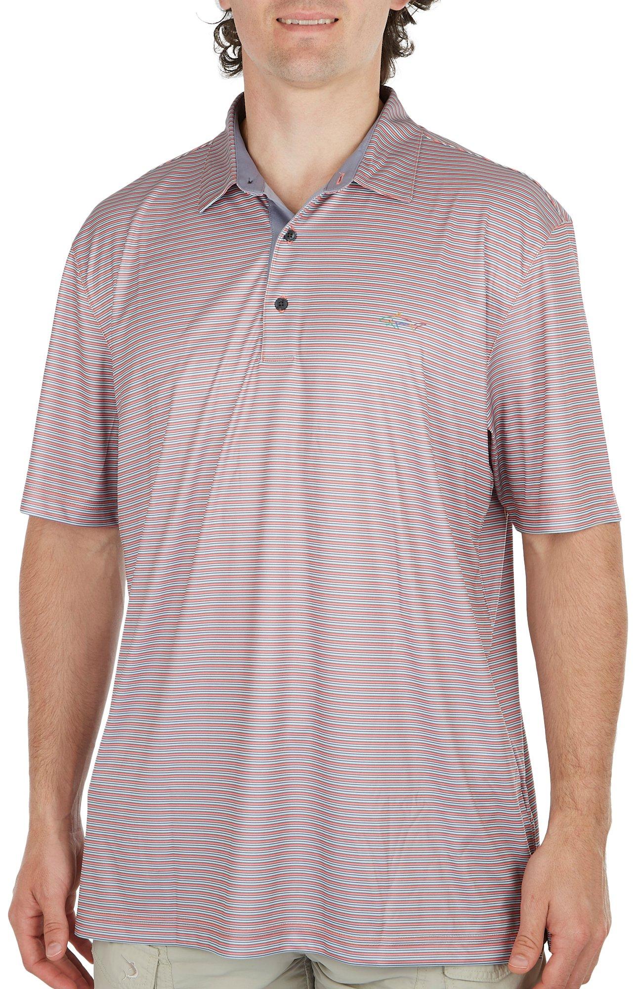 Greg Norman Mens Seascape Stripe Polo Shirt