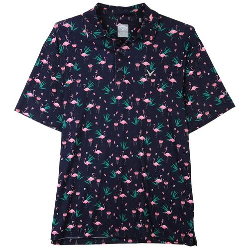 Callaway Mens Flamingo Short Sleeve Polo Shirt