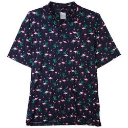 Mens Flamingo Short Sleeve Polo Shirt