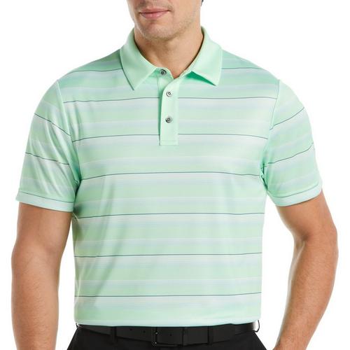 Mens Eco Striped Short Sleeve Golf Polo