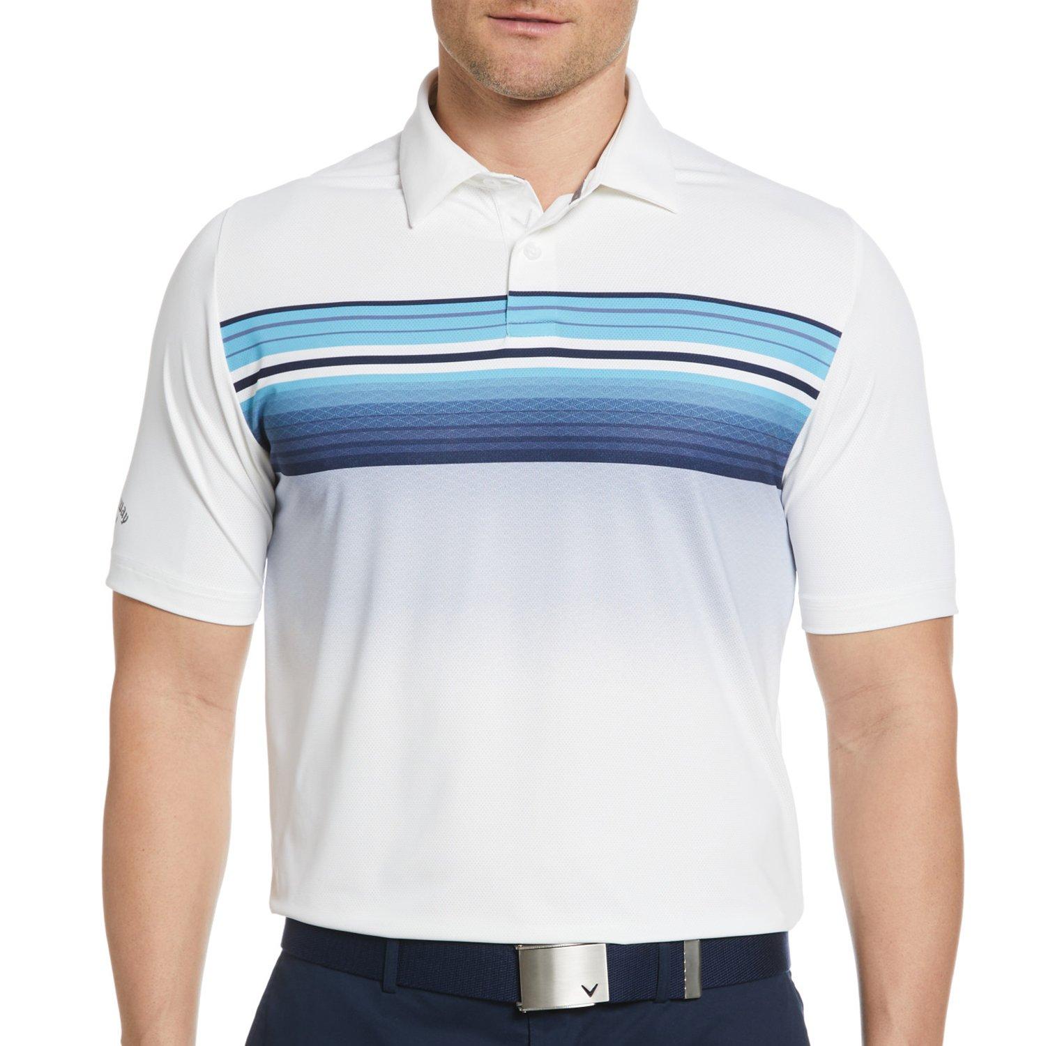 Callaway Mens Engineered Fluid Stripe Golf Polo Shirt