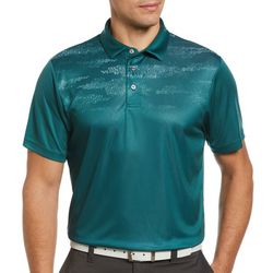 PGA TOUR Mens Print Short Sleeve Golf Polo