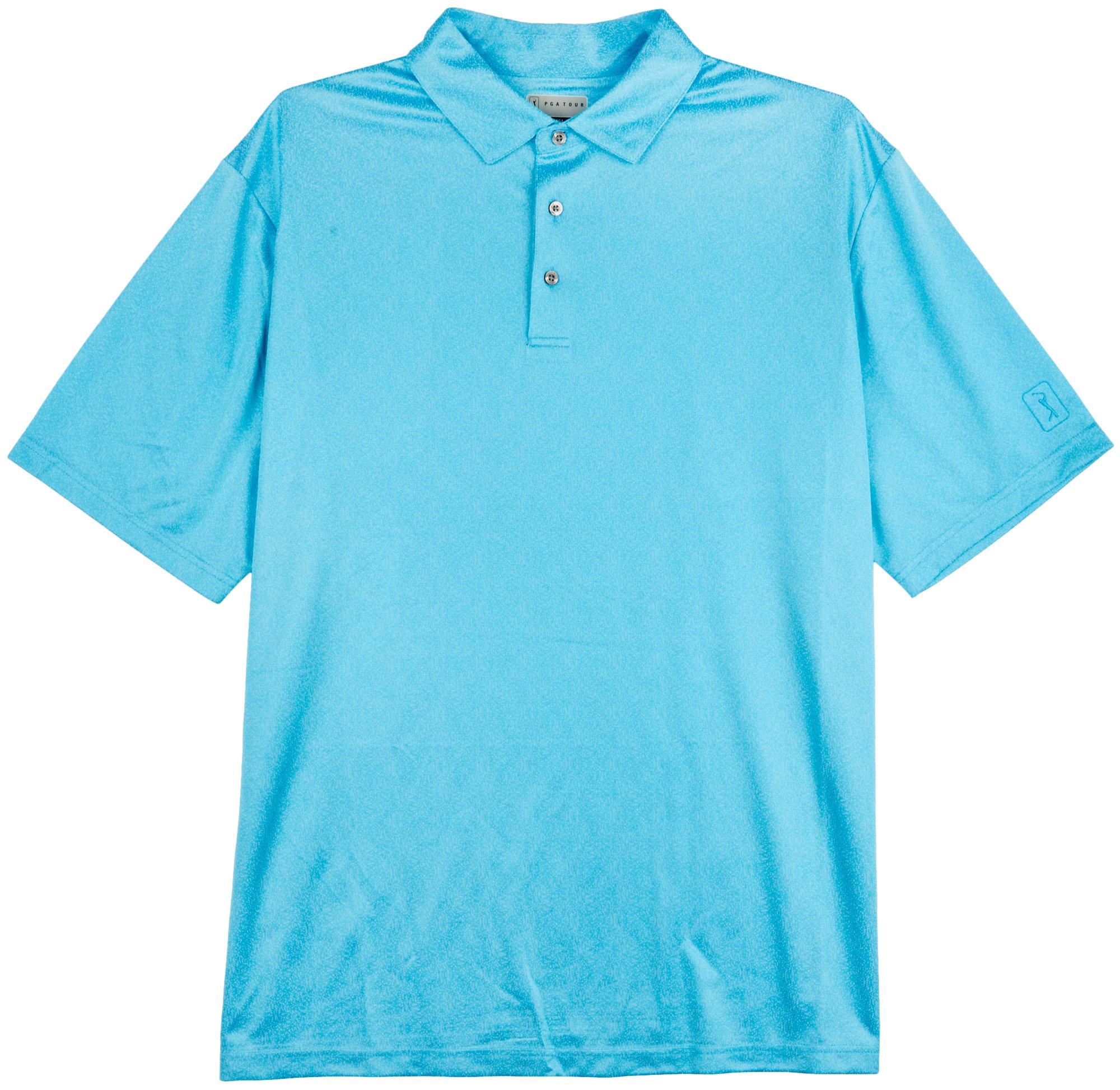PGA TOUR Mens Big & Tall Confetti Jacquard Polo Shirt