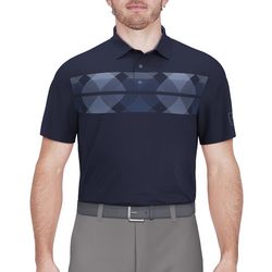 PGA TOUR Mens Argyle Print Short Sleeve Polo Shirt