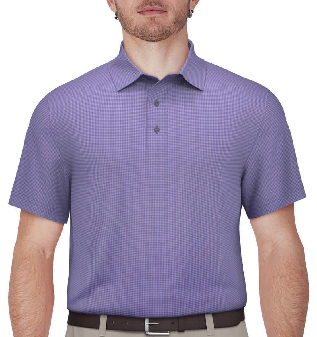 PGA TOUR Mens Mini Checkered Short Sleeve Polo Shirt