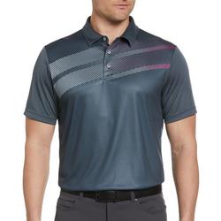 Mens Asymmetric Gradient Chest Golf Polo Shirt
