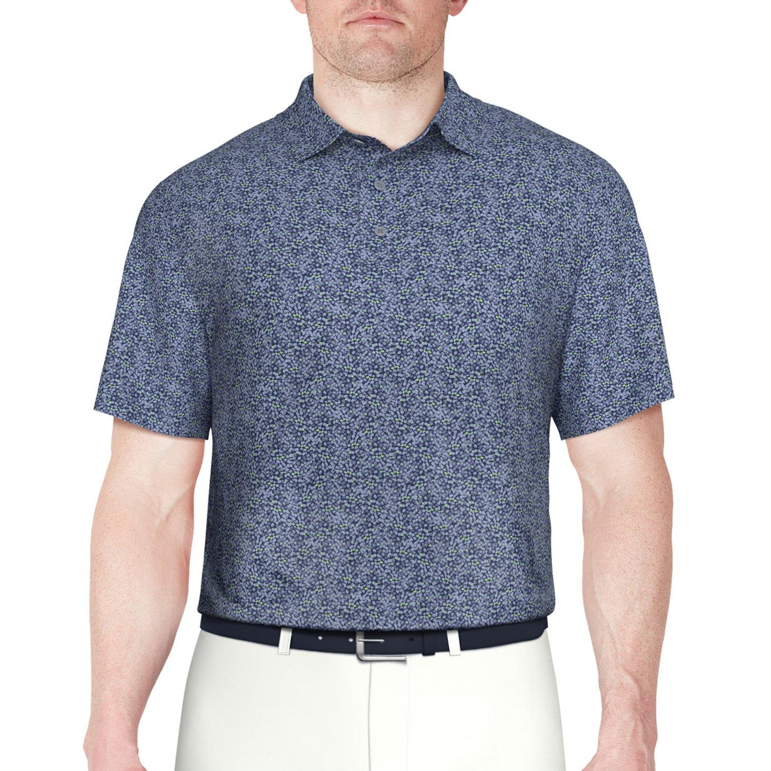 PGA TOUR Mens Geometric Confetti Print Polo Shirt