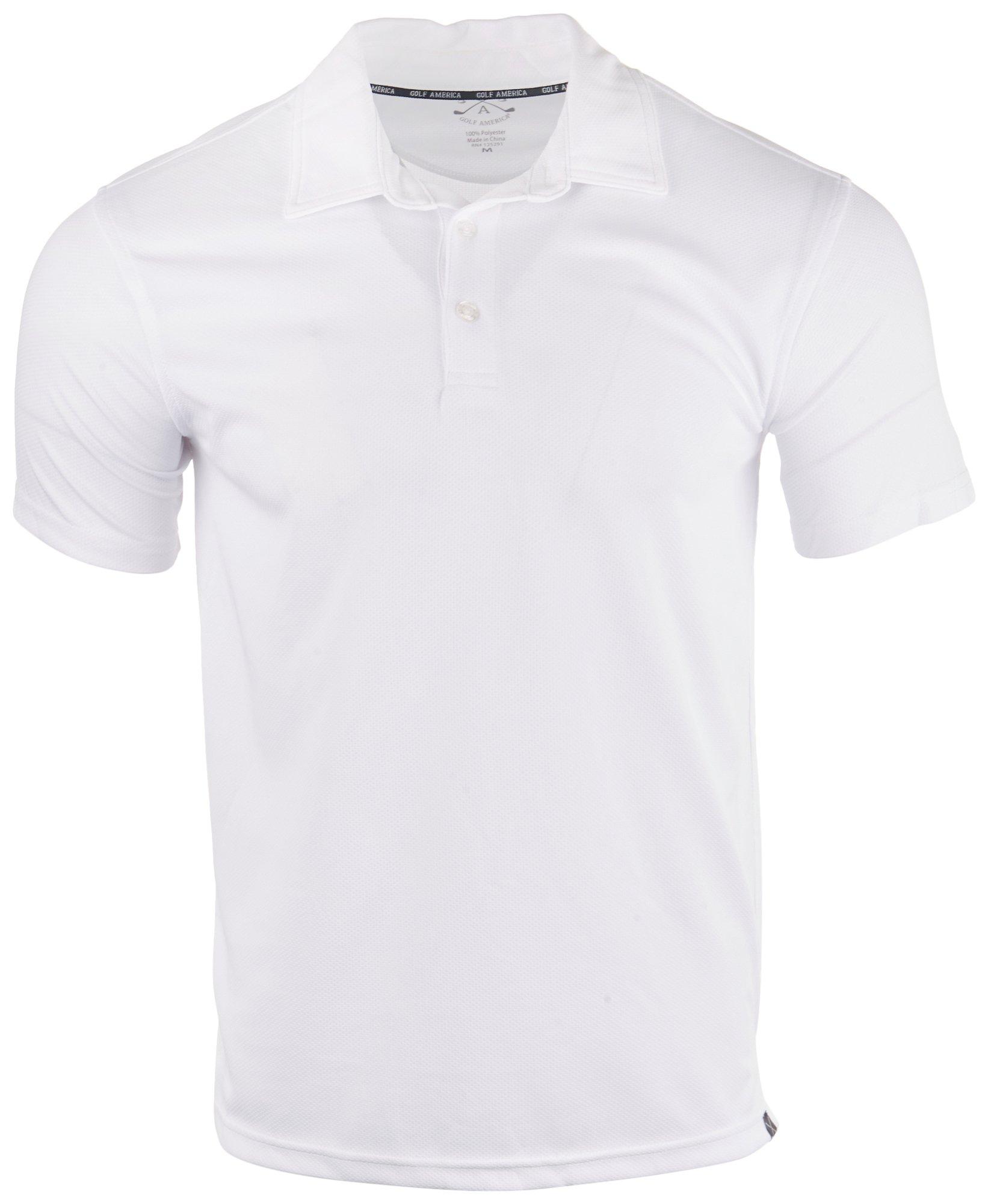 Golf America Mens Solid Knit Polo Shirt