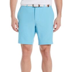 PGA TOUR Mens Solid Flat Front Cross Over 8 in. Golf Shorts