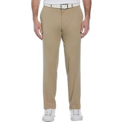 Mens Solid Active Waistband Flat Front Pants