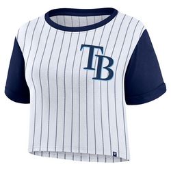 Tampa Bay Rays Womens Boxy Striped Short Sleeve Top