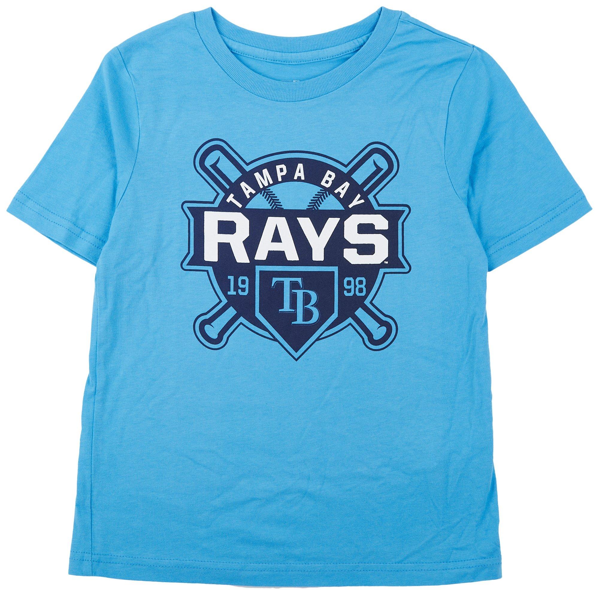 Tampa Bay Rays Big Boys Multi Hits Short Sleeve T-Shirt - Blue - 10