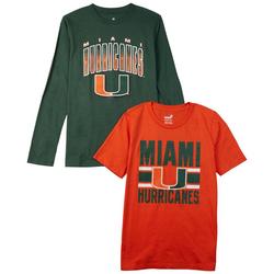 Miami Hurricane Kids 2-piece Long and Short Sleeve Shirt Set