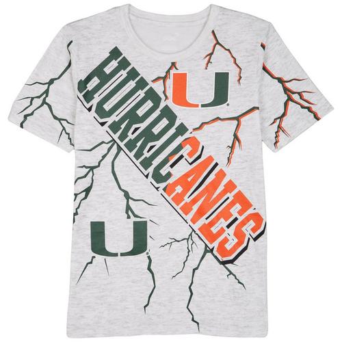 Miami Hurricanes Big Boys Lightning Logo T Shirt