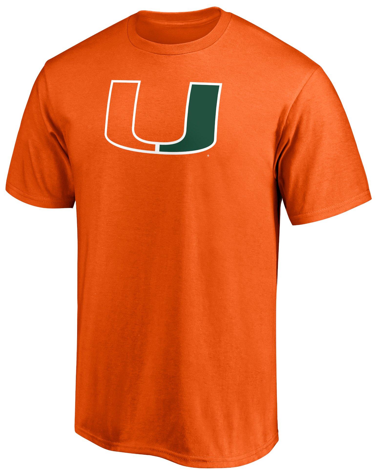 Miami Hurricanes Mens Primary Logo T Shirt by